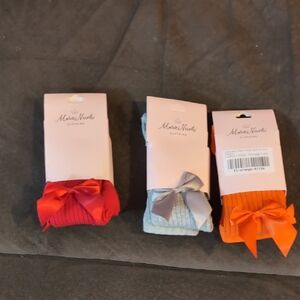 Maria Nicole Kids Ribbed Socks - Red, Light Blue, Orange